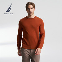 诺帝卡（NAUTICA） 男装春夏款亲肤舒适羊毛圆领毛衣男SO3302-N 砖桔色8RF 2XL XXL