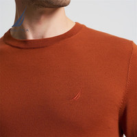 诺帝卡（NAUTICA） 男装春夏款亲肤舒适羊毛圆领毛衣男SO3302-N 砖桔色8RF XL