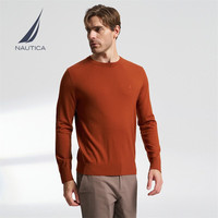 诺帝卡（NAUTICA） 男装春夏款亲肤舒适羊毛圆领毛衣男SO3302-N 砖桔色8RF S