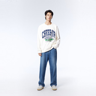太平鸟男装 秋季新款本命年男圆领卫衣男士休闲宽松套头烫钻 （阔型）