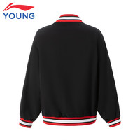 李宁 LI-NING李宁 LI-NING儿童棒球服外套新年款红色立领保暖青少年儿童过年新衣服 黑色03-2 130
