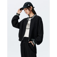 太平鸟 短款棒球服 黑色 S