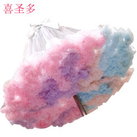 喜圣多 洛丽塔裙撑日常无骨软纱棉花糖lo裙撑彩虹裙撑lolita云朵撑暴力洛 45cm彩虹棉花糖