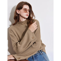 初语氛围感加宽袖毛衣慵懒风针织女2024秋冬新款安可拉红上衣