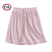 C&A黑色裤子女夏季2025冰丝凉感休闲裤小个子五分短裤 黑 L