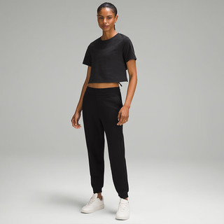露露乐蒙lululemon丨Tie-Hem女士下摆系带高克重棉混纺 T 恤 LW3IDKS 黑色 L /10