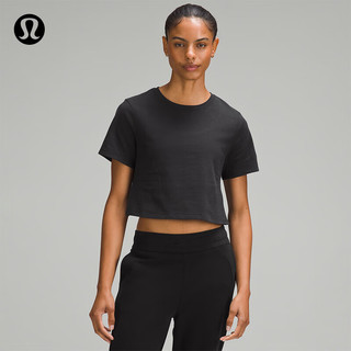露露乐蒙lululemon丨Tie-Hem女士下摆系带高克重棉混纺 T 恤 LW3IDKS 黑色 L /10