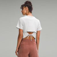 露露乐蒙lululemon丨Tie-Hem女士下摆系带高克重棉混纺 T 恤 LW3IDKS 蒸汽灰 XS /4