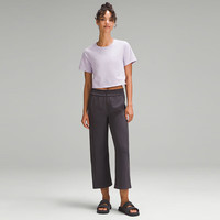 露露乐蒙lululemon丨Tie-Hem女士下摆系带高克重棉混纺 T 恤 LW3IDKS 丁香紫 2XL /14