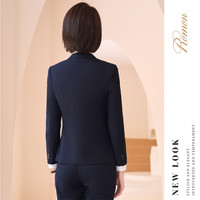 罗蒙春秋西服套装女士正装商务职业工装面试求职修身西服两件套女 501黑色单西 3XL