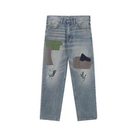 李维斯Levi's®SilverTab™25春季男士美式高街破洞宽松直筒牛仔裤 浅蓝色 31/32