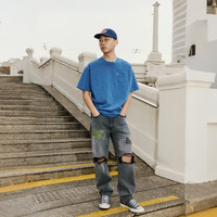 李维斯Levi's®SilverTab™25春季男士美式高街破洞宽松直筒牛仔裤 灰色 36/32