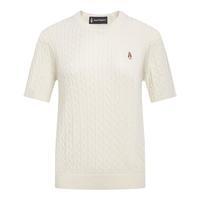 【优质长绒棉】暇步士女士2025春全棉圆领绞花短袖针织打底衫 卡布奇诺 L