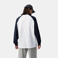 Gap男女装2025春季纯棉印花logo插肩长袖T恤美式校园风723839 白色 2XL (185/104A) 亚洲尺码