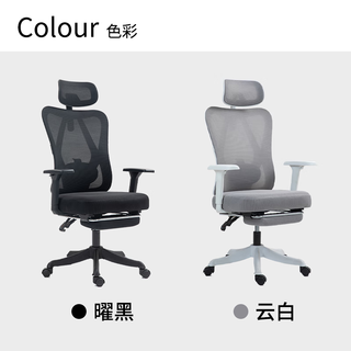  优兰森 可躺 人体工学椅 3D扶手 尼龙脚  W2026云白-3D扶手-无搁脚-尼龙脚