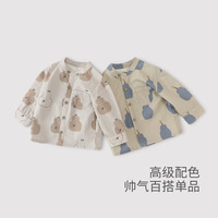 巴厘小猪男童衬衫2025新款春季男宝宝长袖上衣婴幼儿衣服洋气春装儿童衬衣