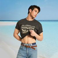 Levi's李维斯25年春季新款男士双马印花潮流休闲针织短袖T恤 004IT-0000