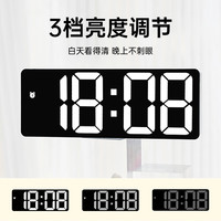 BBA闹钟智能镜面led电子时钟桌面床头摆件数字闹铃 黑面蓝字0712 插电【黑色蓝字】3档亮度+贪睡
