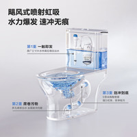 四季沐歌（MICOE） 卫浴马桶防臭防堵节水大冲力虹吸式马桶缓降静音连体式坐便器 【抗菌款】一级水效飓风冲力-107