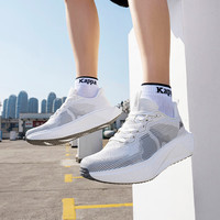 KAPPA卡帕背靠背男鞋运动老爹鞋子男透气跑步鞋轻便软底休闲鞋 经典白 42