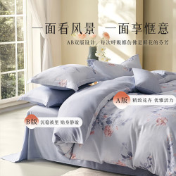 百丽丝 水星家纺 100%纯棉印花套件 1.8米床， 床单款 被套220*240cm