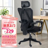 简豪森 优兰森 W24 人体工学电脑椅 黑框黑网 联动扶手
