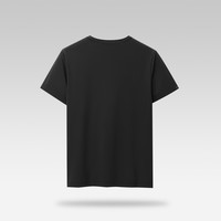 HLA/海澜之家夏季弹力短袖T恤舒适透气时尚立体印花提花修身短t男 185/100A 黑色L9