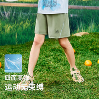 TOREAD kids探路者儿童男童2024春夏干爽速干弹力休闲运动百搭短裤 青灰绿 150cm