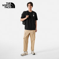 北面（The North Face）短袖T恤款圆领纯色舒适透气半袖宽松户外春季|8CSS JK3/黑色 M (170) M/170