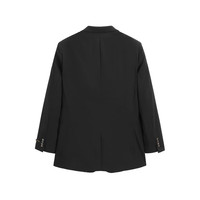 太平鸟男装 秋季领口刺绣西装西服B1BAC1X05 黑色 L