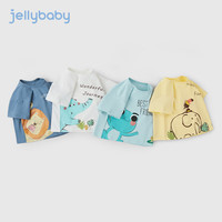 JELLYBABY【动物印花T恤】夏季儿童短袖上衣男女童薄款衣服童装圆领上衣 杏色 130 CM
