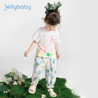 JELLYBABY【动物印花T恤】夏季儿童短袖上衣男女童薄款衣服童装圆领上衣 黑色条纹 130 CM