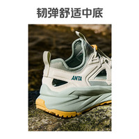 安踏（ANTA）【探林】溯溪鞋沙滩凉鞋男女款户外徒步运动凉拖鞋 粗麻灰/氢氧绿-3 (男女款) 40 (男7码)
