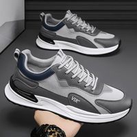 迪特丹运动鞋男鞋春秋季网面休闲鞋防滑透气跑步鞋子男士慢跑鞋老爹鞋 MD-T808灰色 41