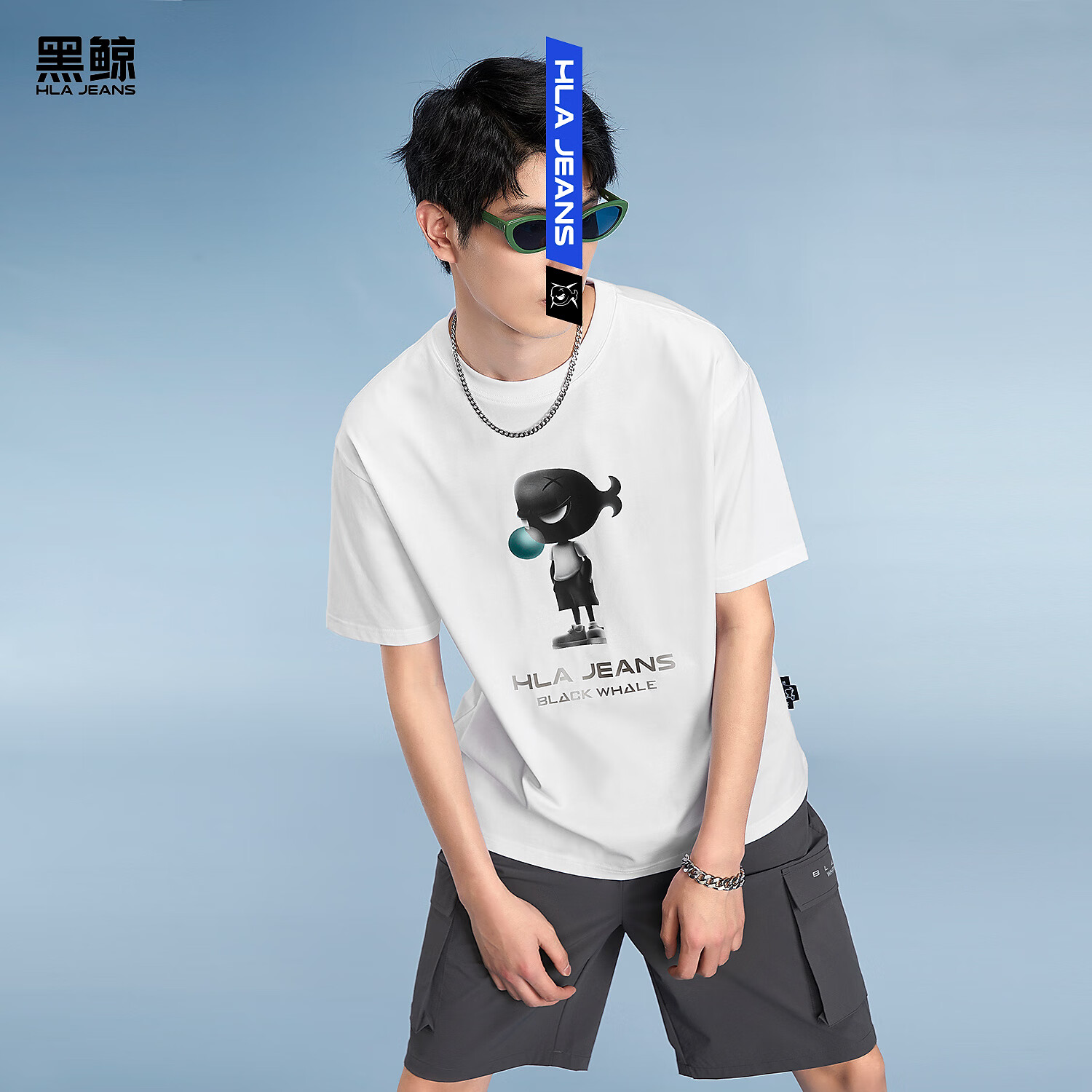  HLA JEANS/黑鲸 多色 男士短袖T恤