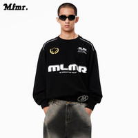 MLMR潮牌男女款时尚oversize宽松撞色美式连帽卫衣 A06本白色