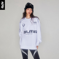 MLMR潮牌男女款时尚oversize宽松撞色美式连帽卫衣 A06本白色