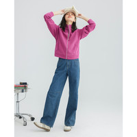 德玛纳 dme【立领双插袋卫衣】春秋款外套分割设计视觉亲肤柔软外套女 M