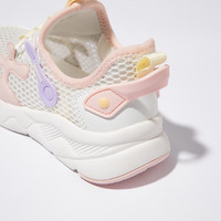 笛莎（DEESHA）童装女童舒适轻便运动鞋春季甜美一脚蹬透气网面运动鞋 本白 36码