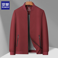 罗蒙（ROMON）棒球领夹克男外套2024秋季商务休闲男士通勤棒球服男装2740 灰色 XL