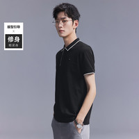 太平鸟男装奥莱夏季速干polo衫男商务休闲短袖t恤运动保罗潮 XL 蓝色1(修身)