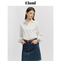 ELAND衣恋衬衫女垂感美拉德时尚通勤舒适长袖上衣2024夏季 浅粉色(26)L/Pink S/160