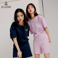 ELAND衣恋短袖t恤女小个子时尚别致设计感洋气显瘦T恤上衣女 (25)Pink