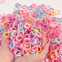 娃们 糖果色皮筋新款儿童不伤发婴儿拇指发圈女童高弹耐用发饰头绳扎发