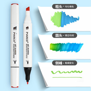 马可（MARCO）拉菲尼马克笔108色双头酒精速干设计儿童专业美术水彩笔绘画颜料套装开学礼 速写 马克笔绘画
