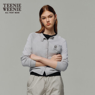 TEENIE WEENIE 小熊针织开衫女2025年春夏学院风高智感圆领针织毛衣外套女