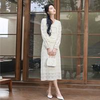 香影 X.YING2025春装新中式国风套装女蕾丝镂空显瘦半身裙两件套