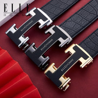 ELLE HOMME 男士皮带真皮合金自动扣头层牛皮高档 902035A专柜礼盒