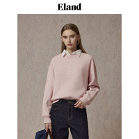 ELAND衣恋卫衣女圆领运动风棉感舒适宽松休闲上衣2024秋季 中灰色(18)M/Grey S/160