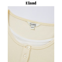 ELAND衣恋长袖T恤女舒适假两件针织衫弹力上衣 浅灰色(16)L/Grey M/165